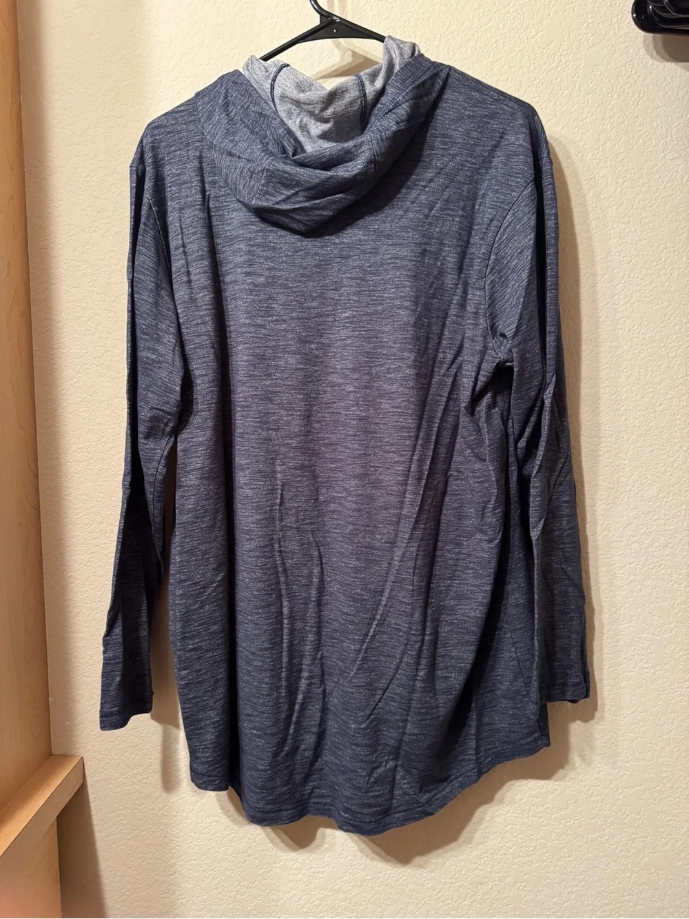 UNC Nike Heathered Navy Hooded Pullover - Large
